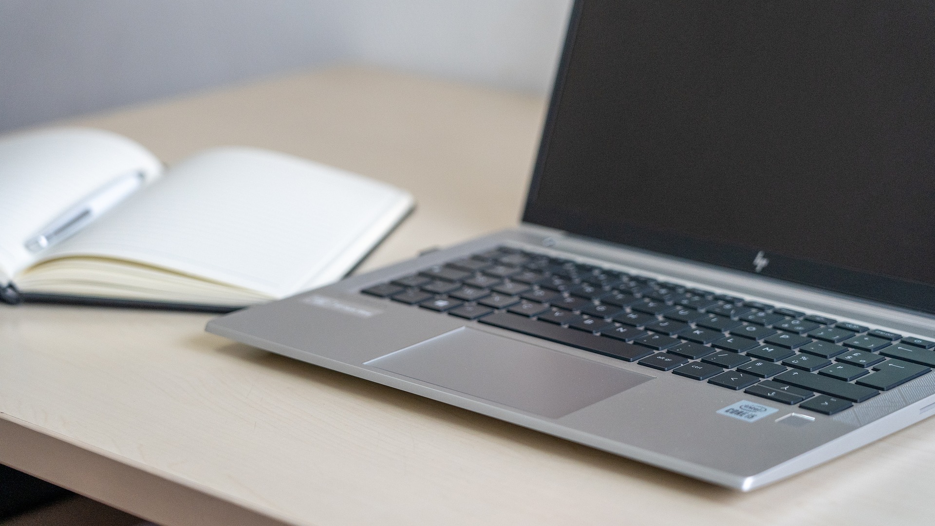 a laptop on an office desk